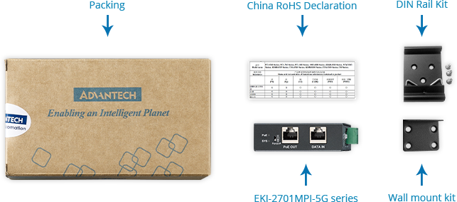 Injecteur PoE EKI-2701MPI-5G - Advantech